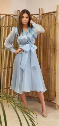 Rochie de cazie bleu din organza