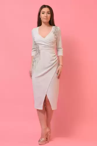 Rochie de ocazie conica cu aspect petrecut