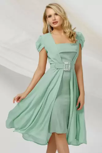 Rochie de ocazie eleganta mint Pretty Girl din doua piese