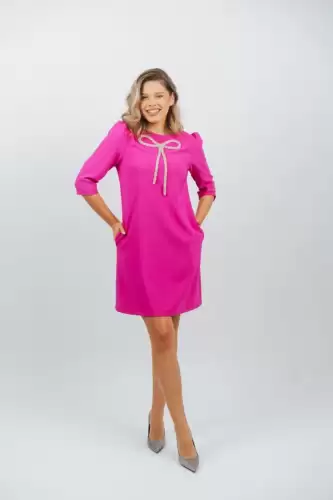 Rochie eleganta cu croiala in A si buzunare laterale