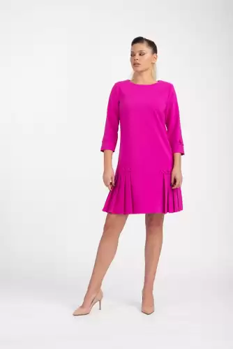 Rochie eleganta fucsia cu croiala in A