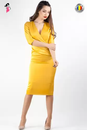 Rochie MOZE de ocazie mulata pe corp cu decolteu petrecut