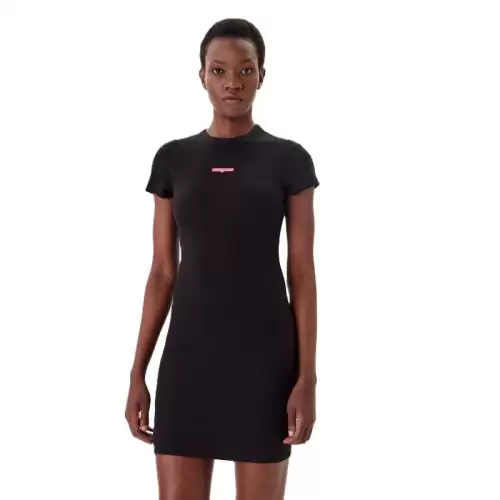 Rochie Tommy Hilfiger TJW SCRIPT MINI RIB DRESS EXT