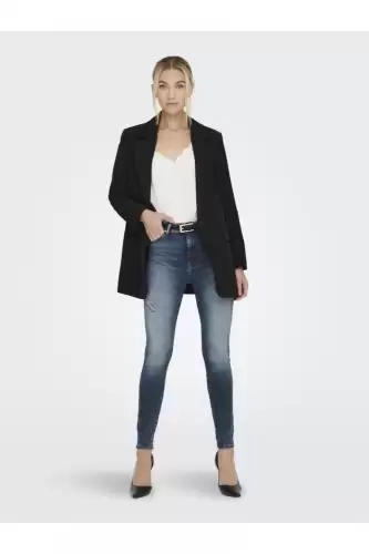 Saacou dama negru cu inchidere la un nasure si revere ascutite