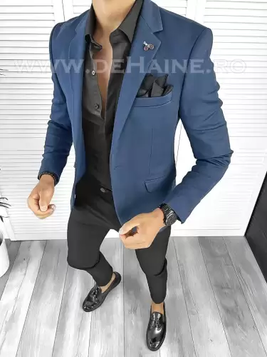 Sacou barbati  bleumarin slim fit B8340 Z7