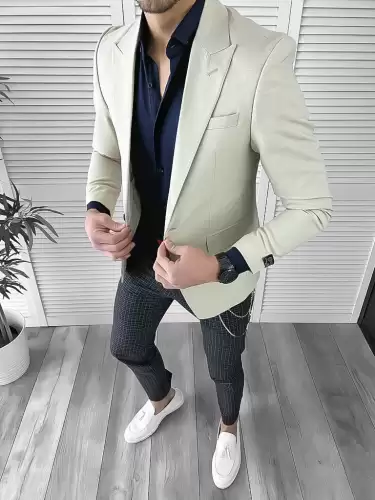 Sacou barbati slim fit bej 10126 87-3.2