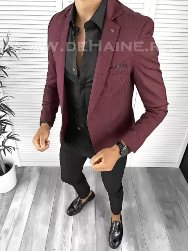 Sacou barbati slim fit grena B8342 P20-2.3