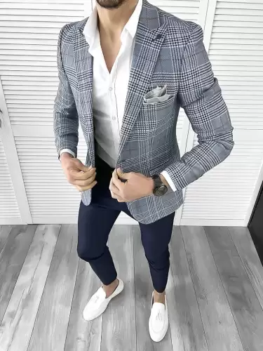 Sacou barbati slim fit in dungi 1041 i6-6