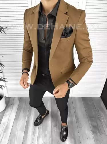 Sacou barbati slim fit maro B8326 P20-3.1