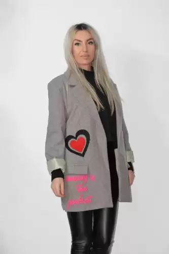 Sacou casual cu imprimeu colorat