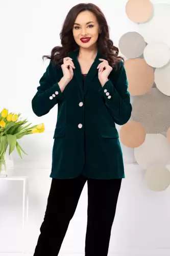 Sacou dama verde din catifea Sofia