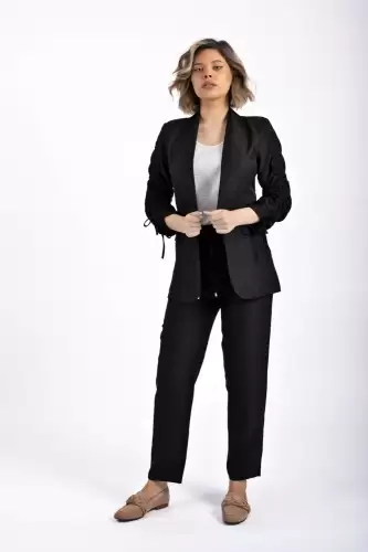 Sacou elegant negru din vascoza