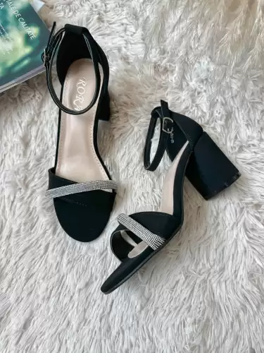 Sandale dama negre piele intoarsa GH110 N13-4