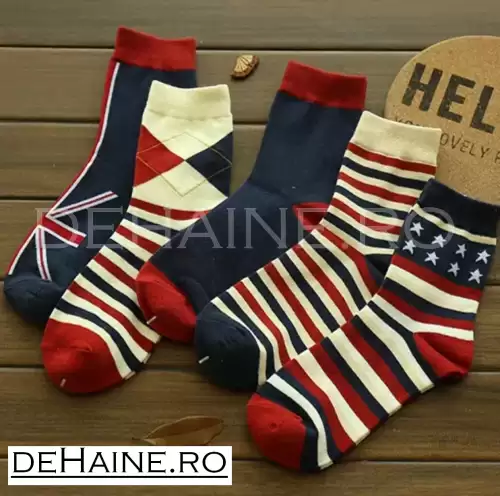 Set 5 sosete cu imprimeu A8841