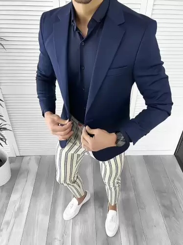 Tinuta barbati smart casual Pantaloni + Camasa + Sacou 10522