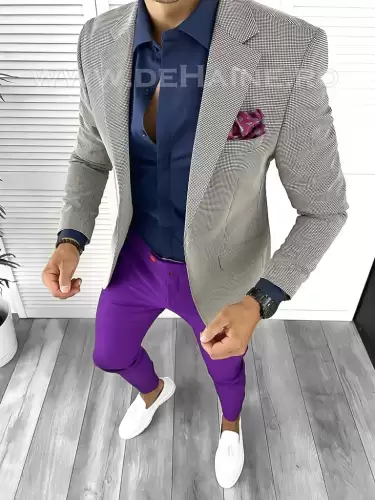 Tinuta barbati smart casual Pantaloni + Camasa + Sacou B8519