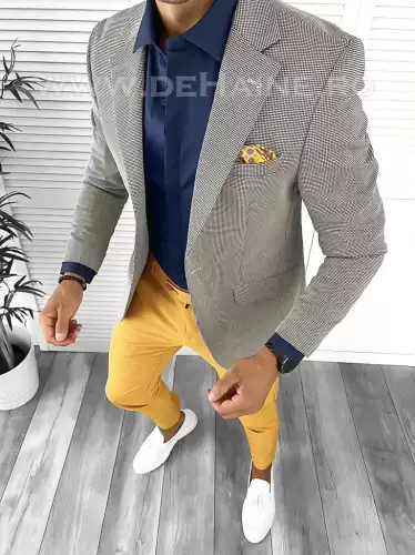 Tinuta barbati smart casual Pantaloni + Camasa + Sacou B8554