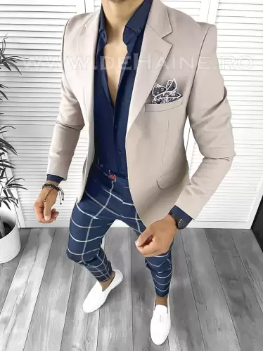 Tinuta barbati smart casual Pantaloni + Camasa + Sacou B8749