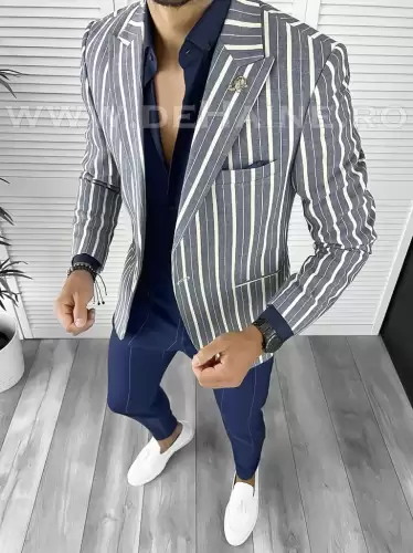 Tinuta barbati smart casual Pantaloni + Camasa + Sacou B9164