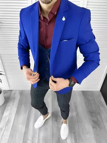 Tinuta barbati smart casual Pantaloni + Camasa + Sacou+Vesta 10453