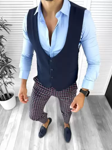 Tinuta barbati smart casual Pantaloni + Camasa+Vesta 12667