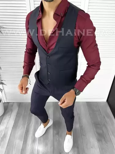 Tinuta barbati smart casual Pantaloni + Camasa+Vesta  B9129