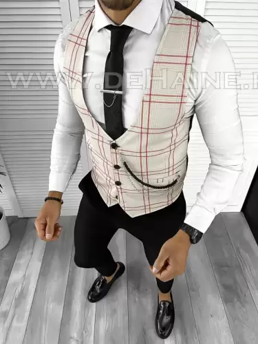 Tinuta barbati smart casual Pantaloni +Vesta 8078