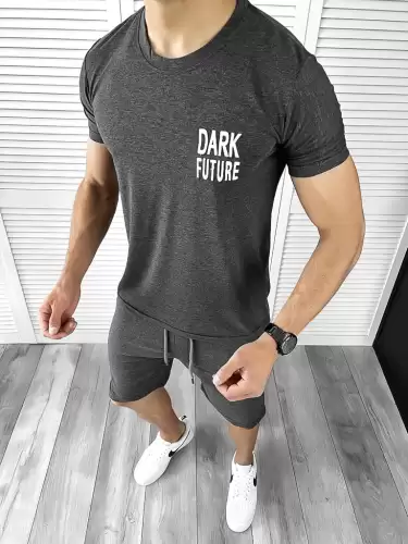 Trening barbati gri inchis pantaloni + tricou 11699 111-2.3