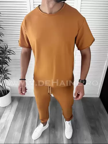 Trening barbati maro pantaloni + tricou oversize B7984 25-4.1