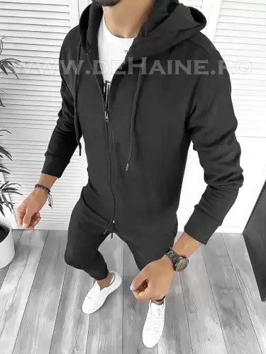 Trening barbati negru pantaloni + hanorac B6115 55