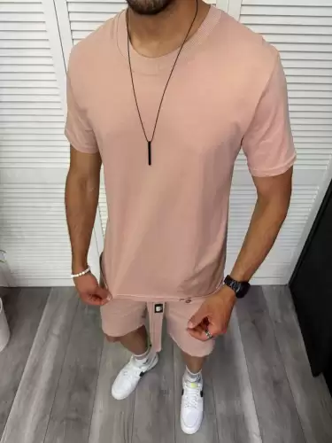 Trening barbati roz pantaloni + tricou 13296 D2-2.1