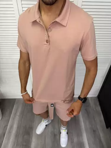 Trening barbati roz pantaloni + tricou 13297 D2-2.4