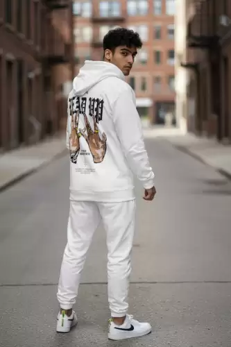 Trening barbati slim fit alb   Pantaloni + Hanorac  13390 4-5