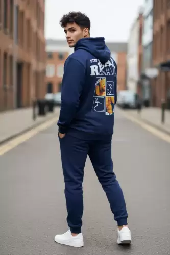 Trening barbati slim fit bleumarin  Pantaloni + Hanorac  13360 O3-2.2