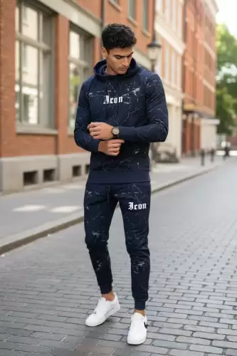 Trening barbati slim fit bleumarin  Pantaloni + Hanorac  13380 28-4.3