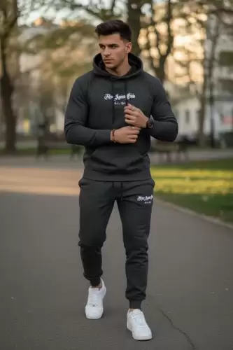 Trening barbati slim fit gri inchis Pantaloni + Hanorac 13400 42-2