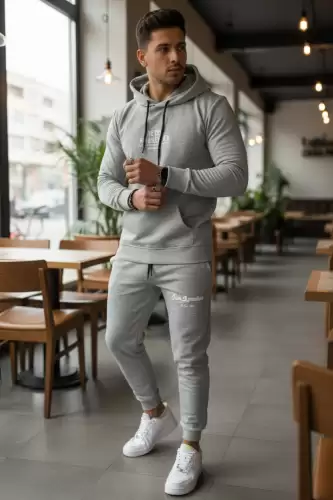 Trening barbati slim fit gri  Pantaloni + Hanorac  13390  43-5