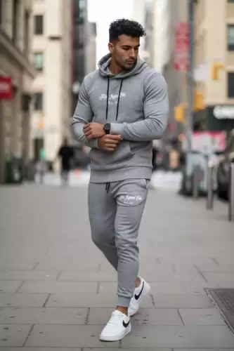 Trening barbati slim fit gri Pantaloni + Hanorac 13400 50-2