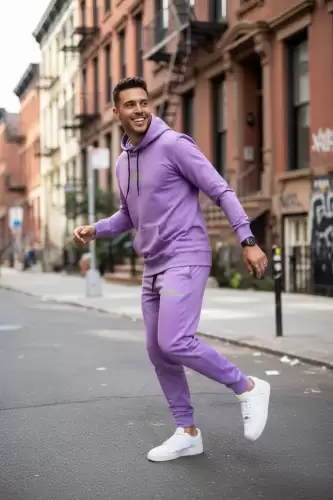 Trening barbati slim fit mov  Pantaloni + Hanorac  13370 123-3