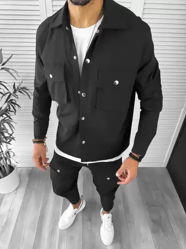 Trening barbati slim fit negru 6050 U5-3