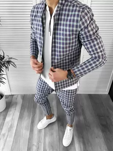 Trening barbati slim fit Pantaloni + Hanorac 10058   N3-4.3