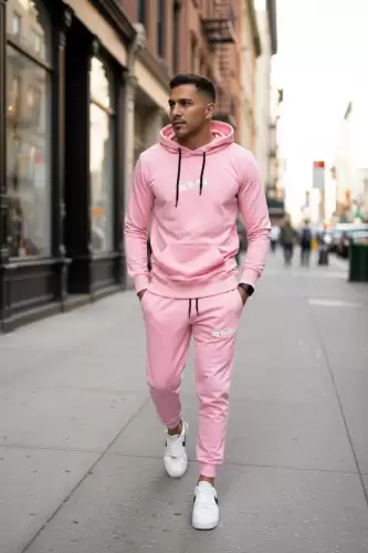 Trening barbati slim fit roz  Pantaloni + Hanorac  13360 21-1.2