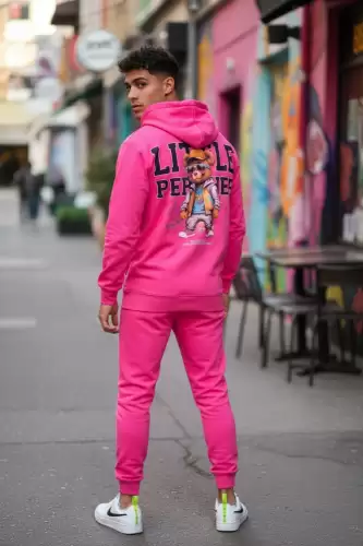 Trening barbati slim fit roz  Pantaloni + Hanorac  13410 113