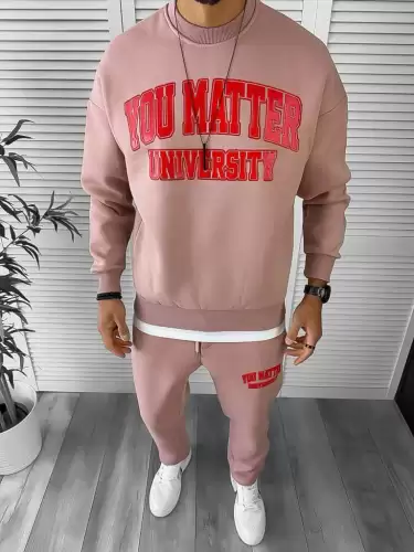 Trening barbati slim fit roz Pantaloni + Hanorac K170 O3-5.1