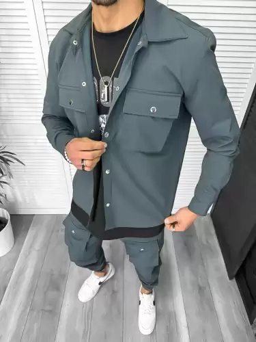 Trening barbati slim fit verde 6049 I1-4