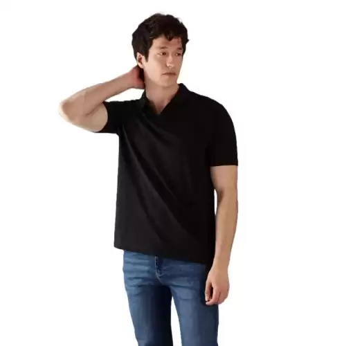 Tricou Calvin Klein LINEN COTTON CUBANCOLLAR POLO