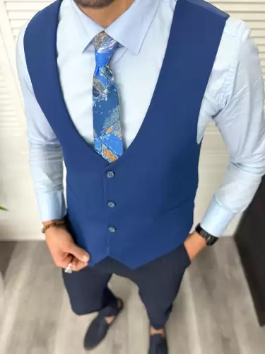 Vesta barbati eleganta albastra 11835
