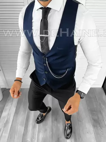 Vesta barbati eleganta slim fit bleumarin B8103 142-6 E