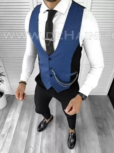 Vesta barbati eleganta slim fit bleumarin B8121 N7-4.3