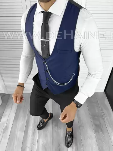 Vesta barbati eleganta slim fit bleumarin B8132 75-4 e